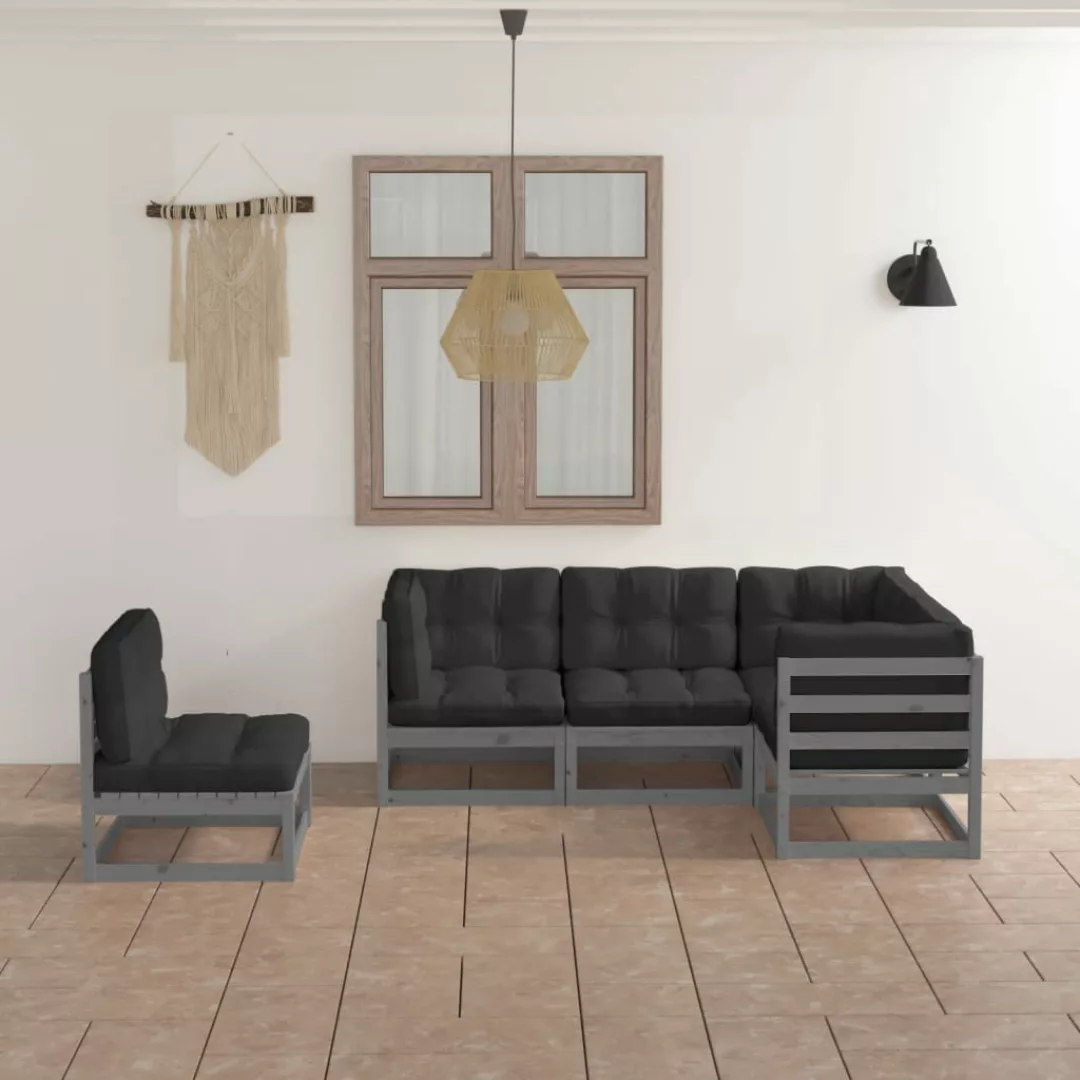 5-tlg. Garten-lounge-set Mit Kissen Kiefer Massivholz günstig online kaufen