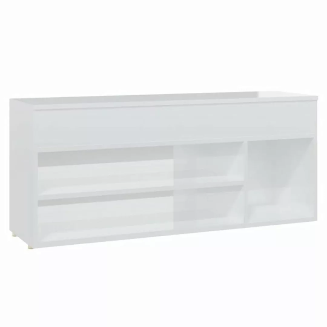 furnicato Schuhschrank Schuhbank Hochglanz-Weiß 105x30x45 cm Holzwerkstoff günstig online kaufen