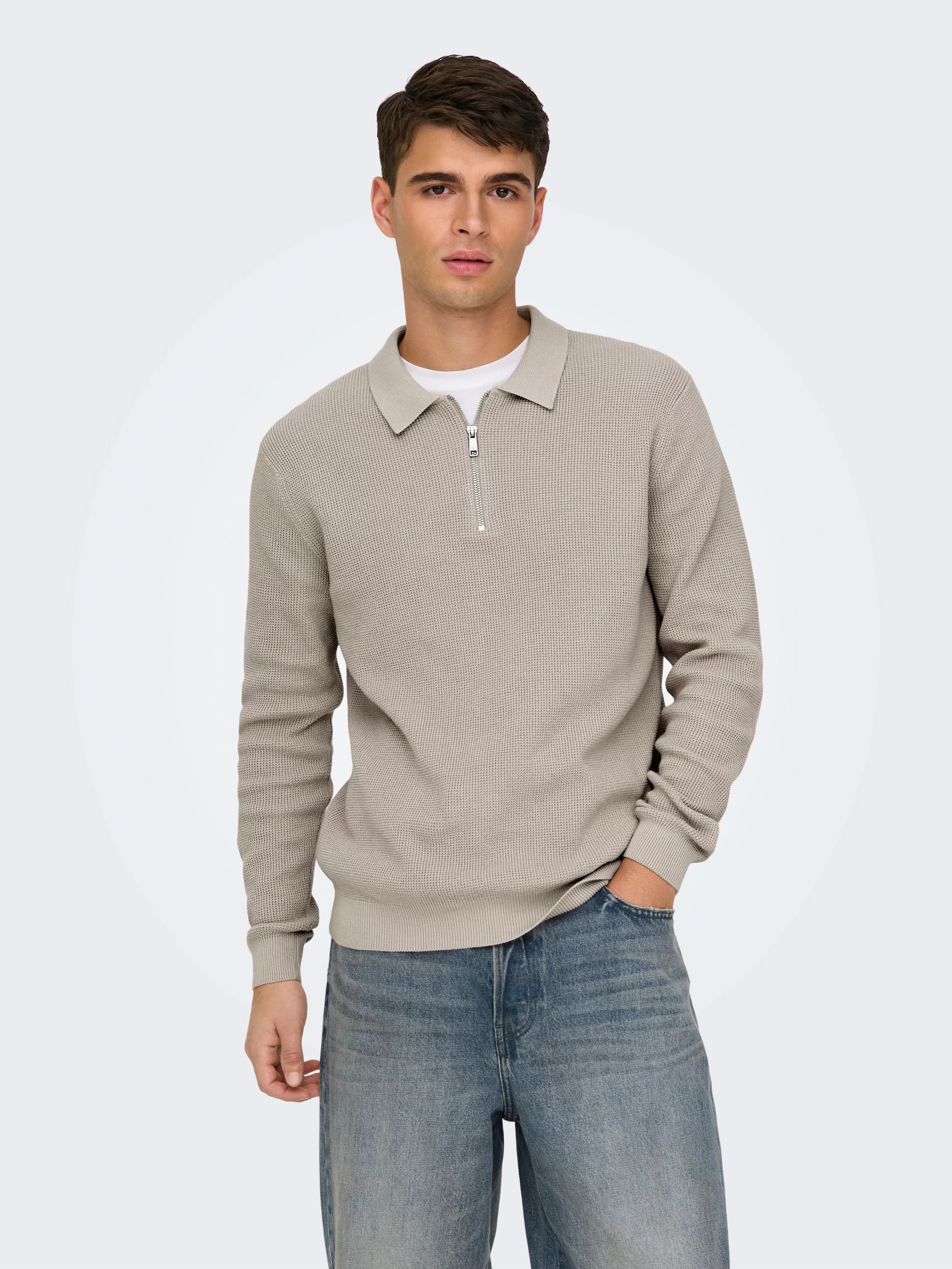 ONLY & SONS Polokragenpullover "ONSMATTEO LS ZIP POLO" günstig online kaufen