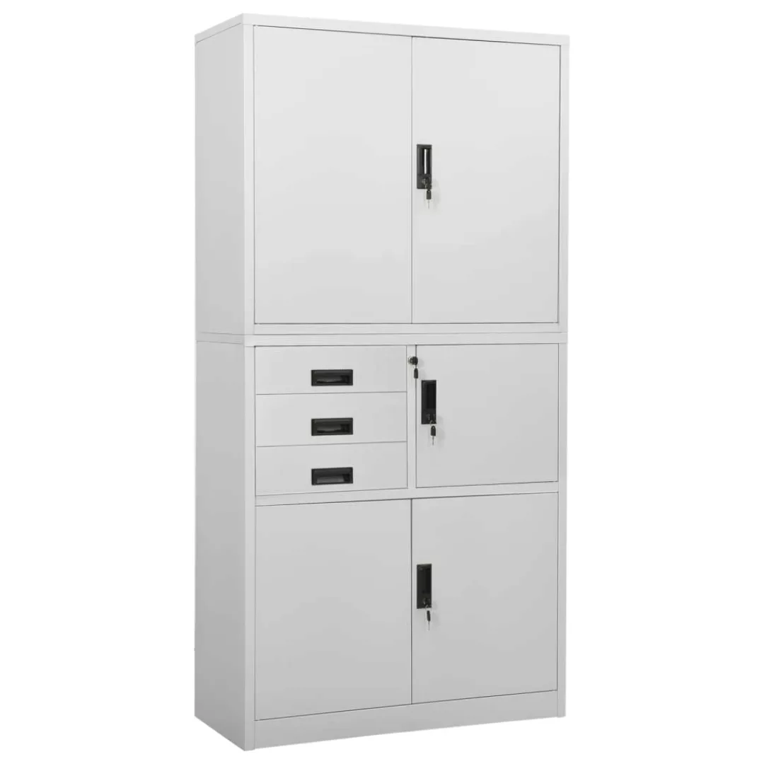 Büroschrank Hellgrau 90x40x180 Cm Stahl günstig online kaufen