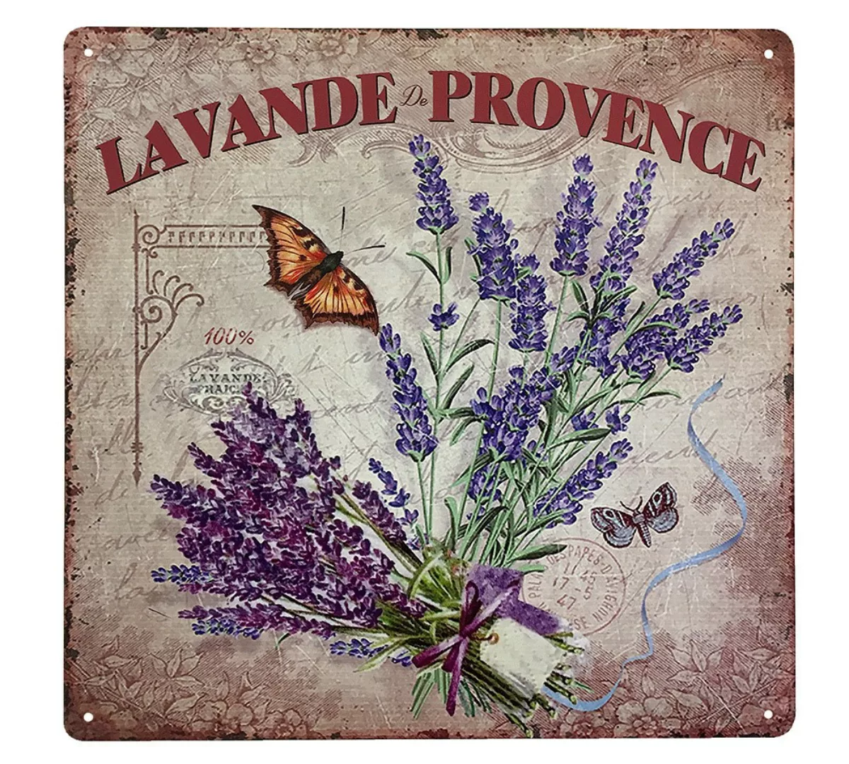 Blechschild Lavande de Provence Dekoschild Lavendel Nostalgie 30x30cm günstig online kaufen