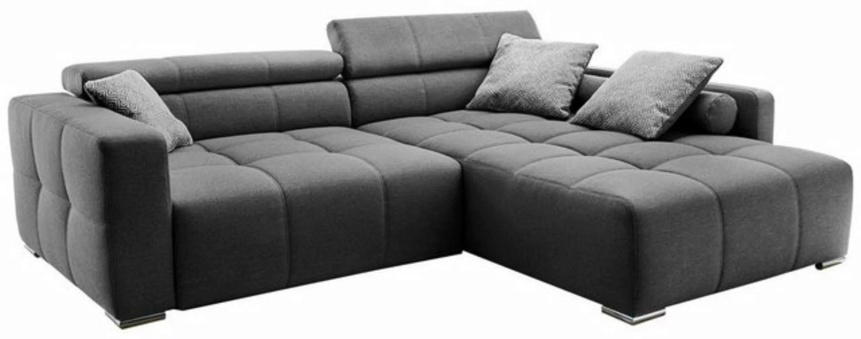 Jockenhöfer Gruppe Sofa Polsterecke SALERNO, Grau, Flachgewebe, Ottomane be günstig online kaufen