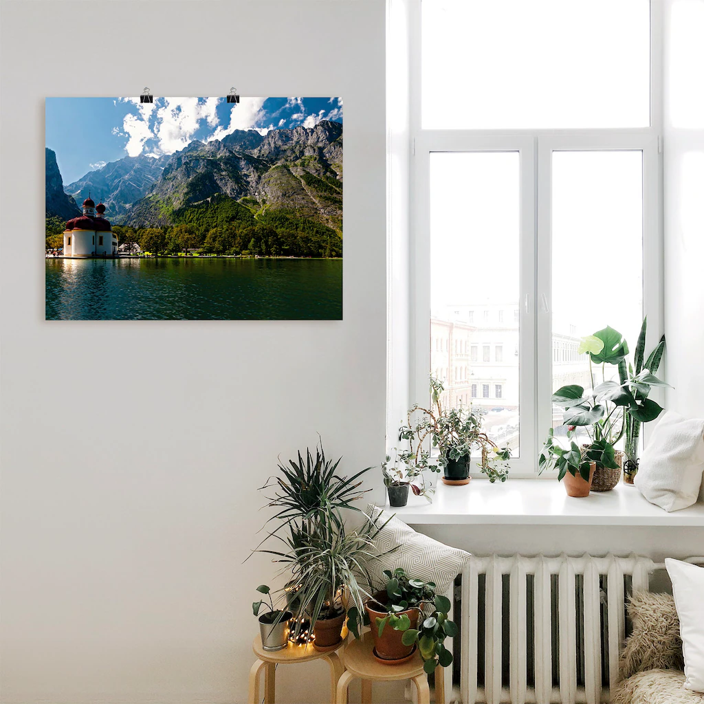 Artland Wandbild "St. Bartholomä (Königssee) I", Berge, (1 St.), als Leinwa günstig online kaufen