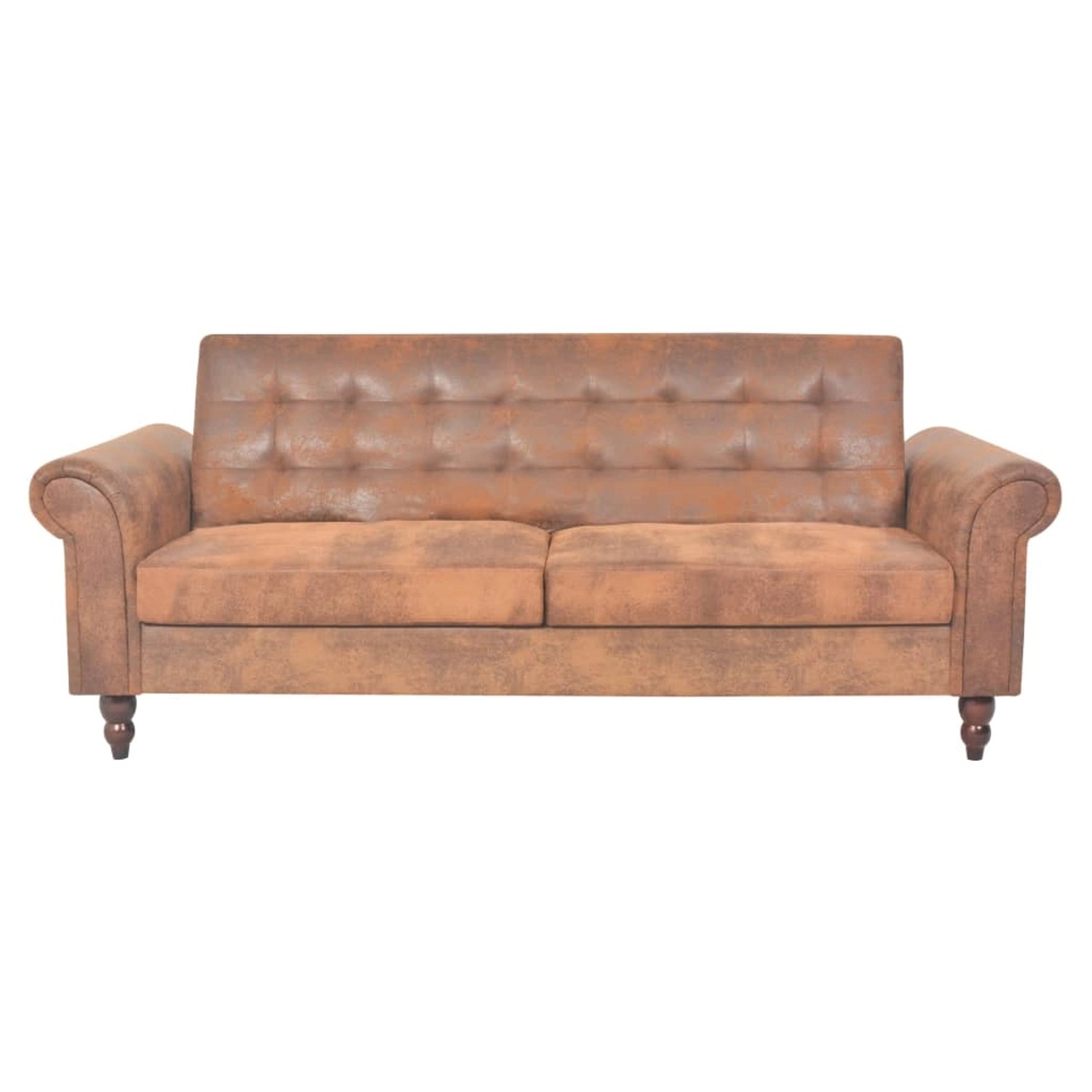 vidaXL Sofa Schlafsofa mit Armlehnen Kunstleder braun Schlafcouch Schlaffun günstig online kaufen