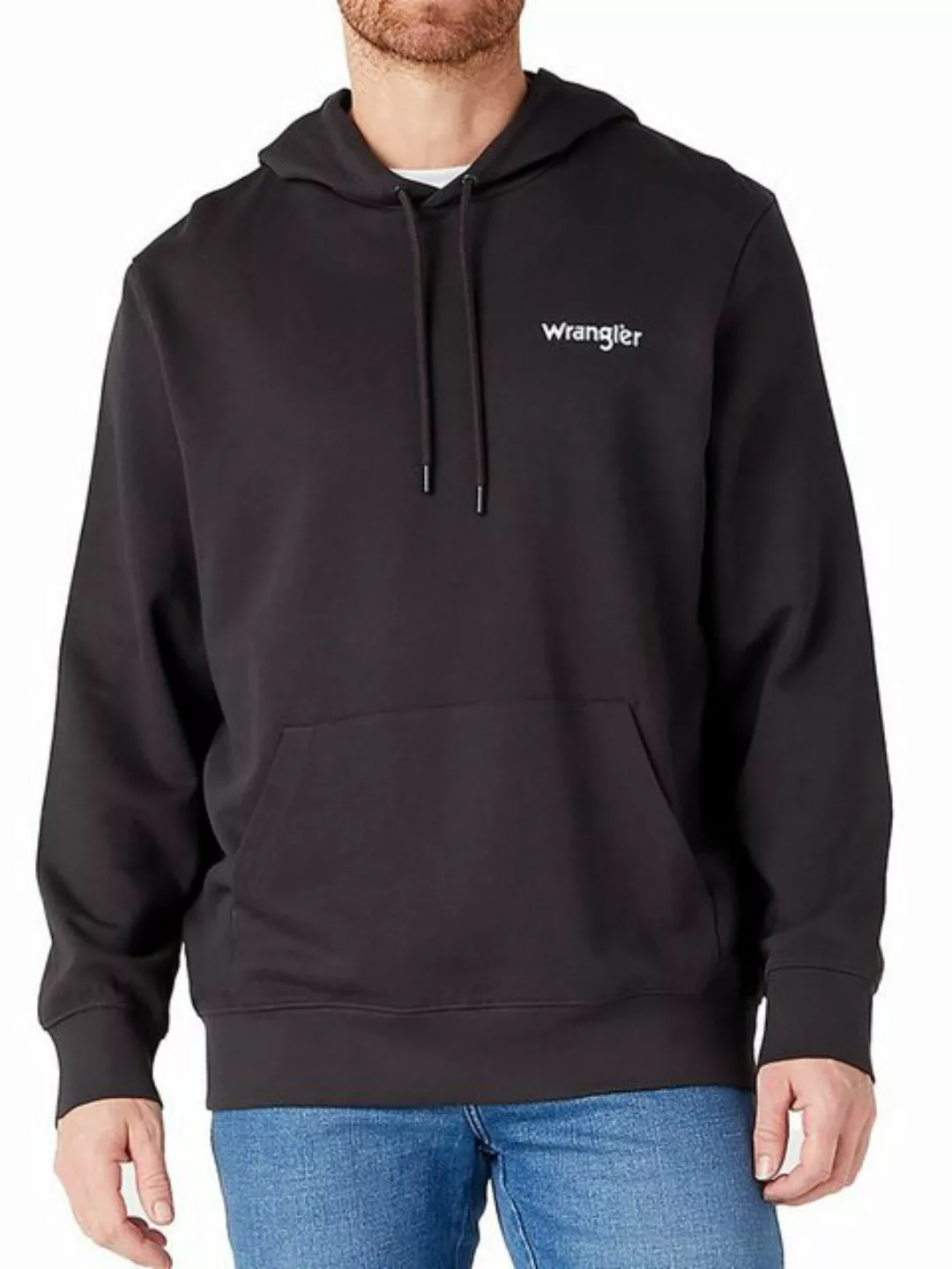 Wrangler Kapuzensweatshirt Regular Fit - Logo Hoodie Faded Black günstig online kaufen