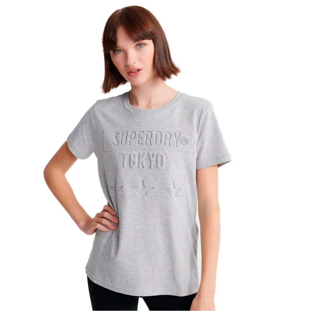 Superdry Tokyo Stars Embossed Kurzarm T-shirt M Grey Marl günstig online kaufen
