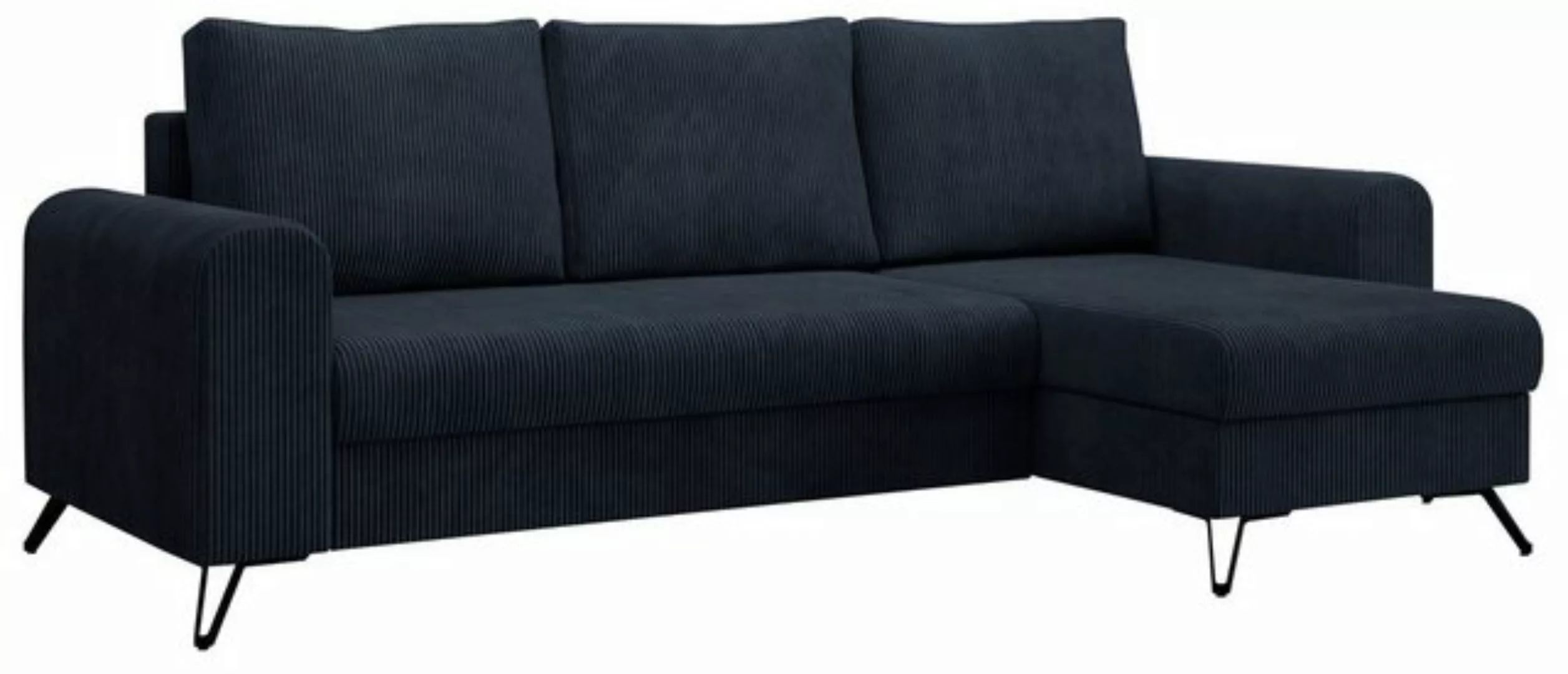 MKS MÖBEL Ecksofa HUGO, Set, Bonellfedern, Schwarze Metallbeine, T30-Schaum günstig online kaufen