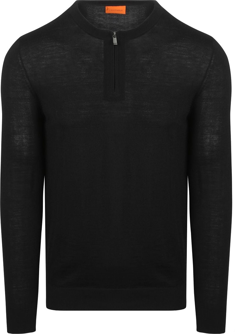 Suitable Crew Zip Merino Schwarz - Größe M günstig online kaufen