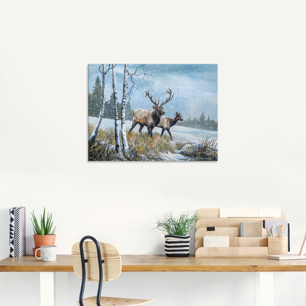 Artland Glasbild "Hirsch Reise IV", Wildtiere, (1 St.), in verschiedenen Gr günstig online kaufen