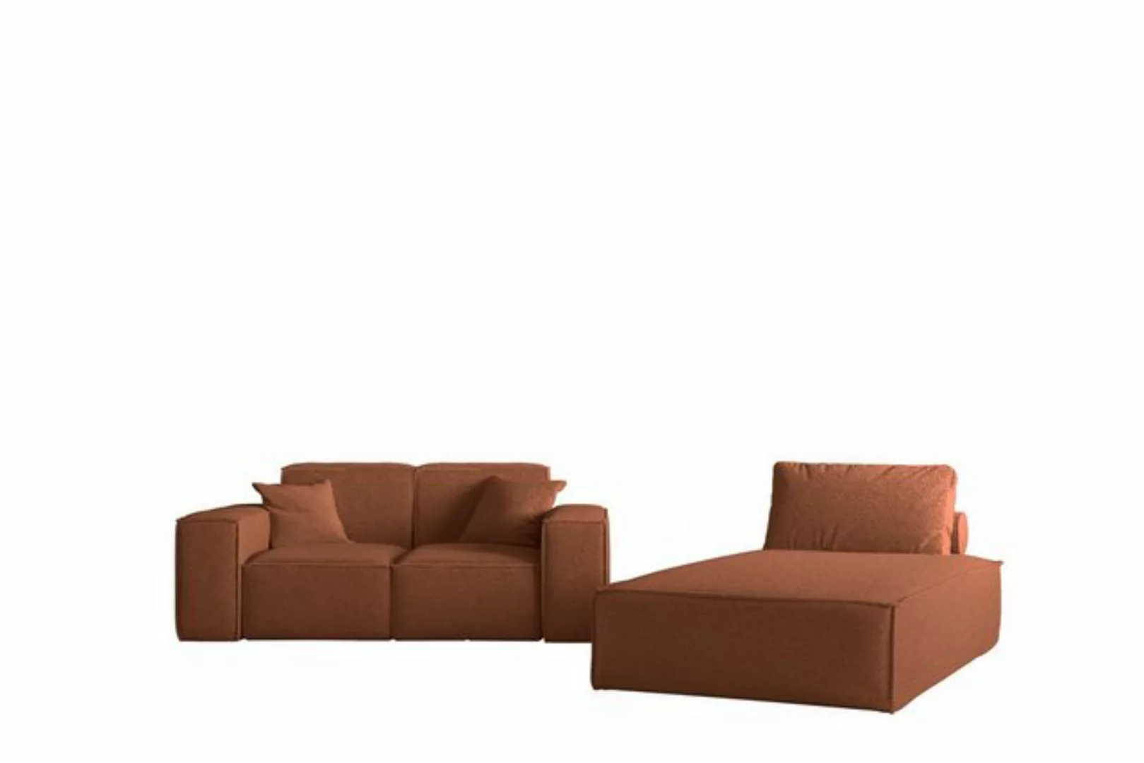 Fun Möbel Polstergarnitur Sofa-Set 2-teilig Chaiselongue und Sofa 2-Sitzer günstig online kaufen