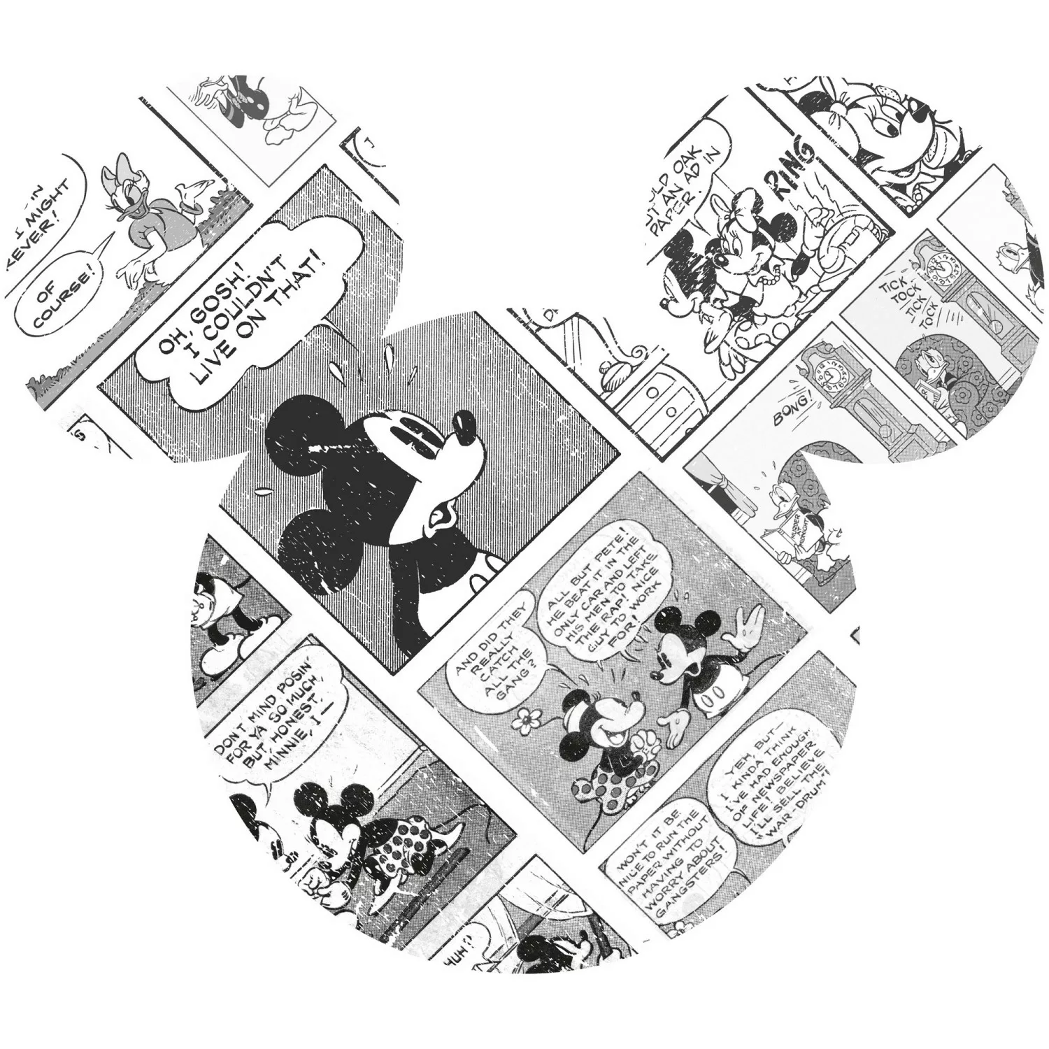 Disney Wandtattoo Mickey Mouse Schwarz-Weiß 127 x 127 cm 612711 günstig online kaufen