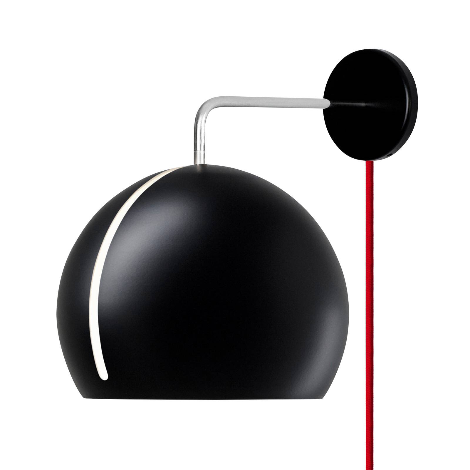 Nyta Tilt Globe Wall Wandlampe Kabel rot, schwarz günstig online kaufen
