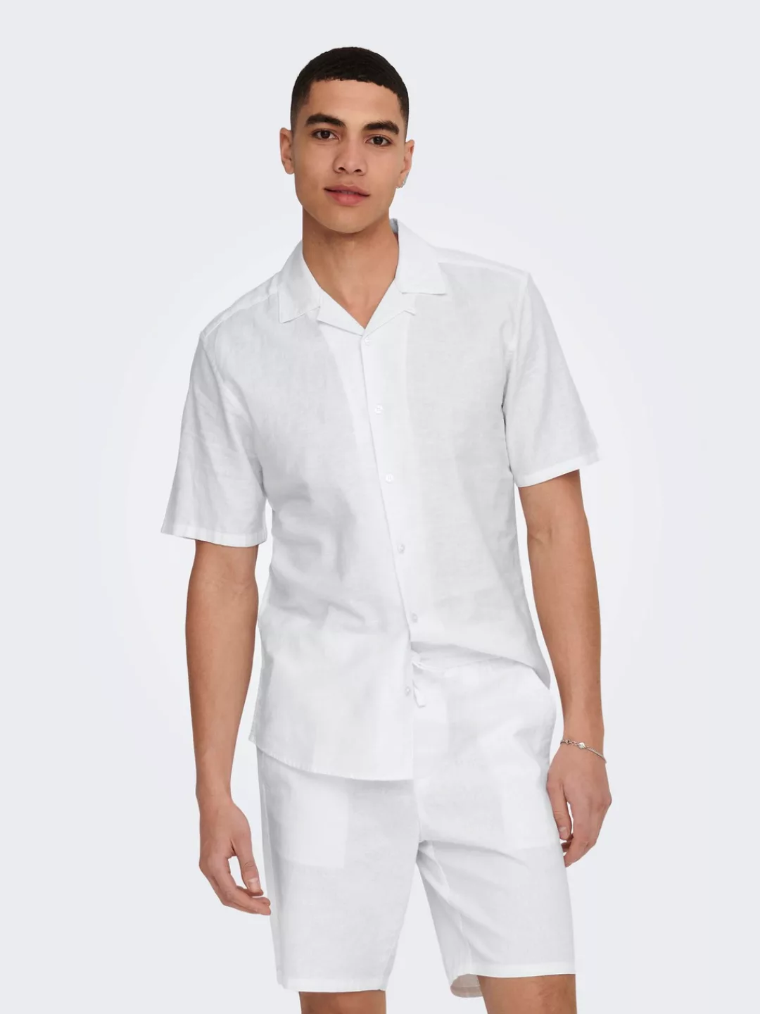 ONLY & SONS Kurzarmhemd "ONSCAIDEN SS SOLID RESORT LINEN NOOS" günstig online kaufen