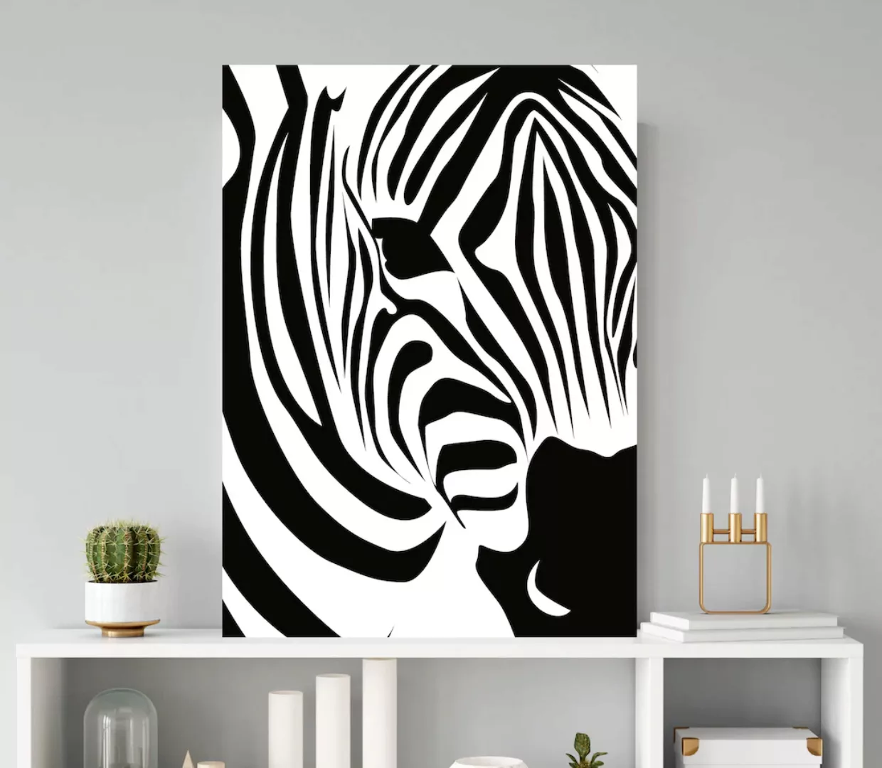 queence Metallbild "Zebra", Zebras, (1 St.), Stahlschilder günstig online kaufen