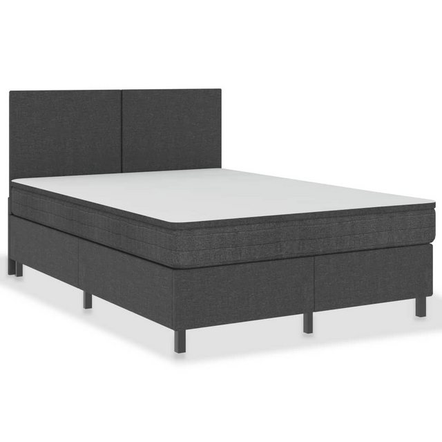 vidaXL Bettgestell Boxspring-Bettgestell Grau Stoff 140x200 cm Bett Bettrah günstig online kaufen