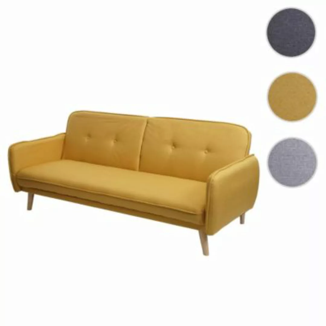 HWC Mendler Schlafsofa mit Schlaffunktion gelb günstig online kaufen