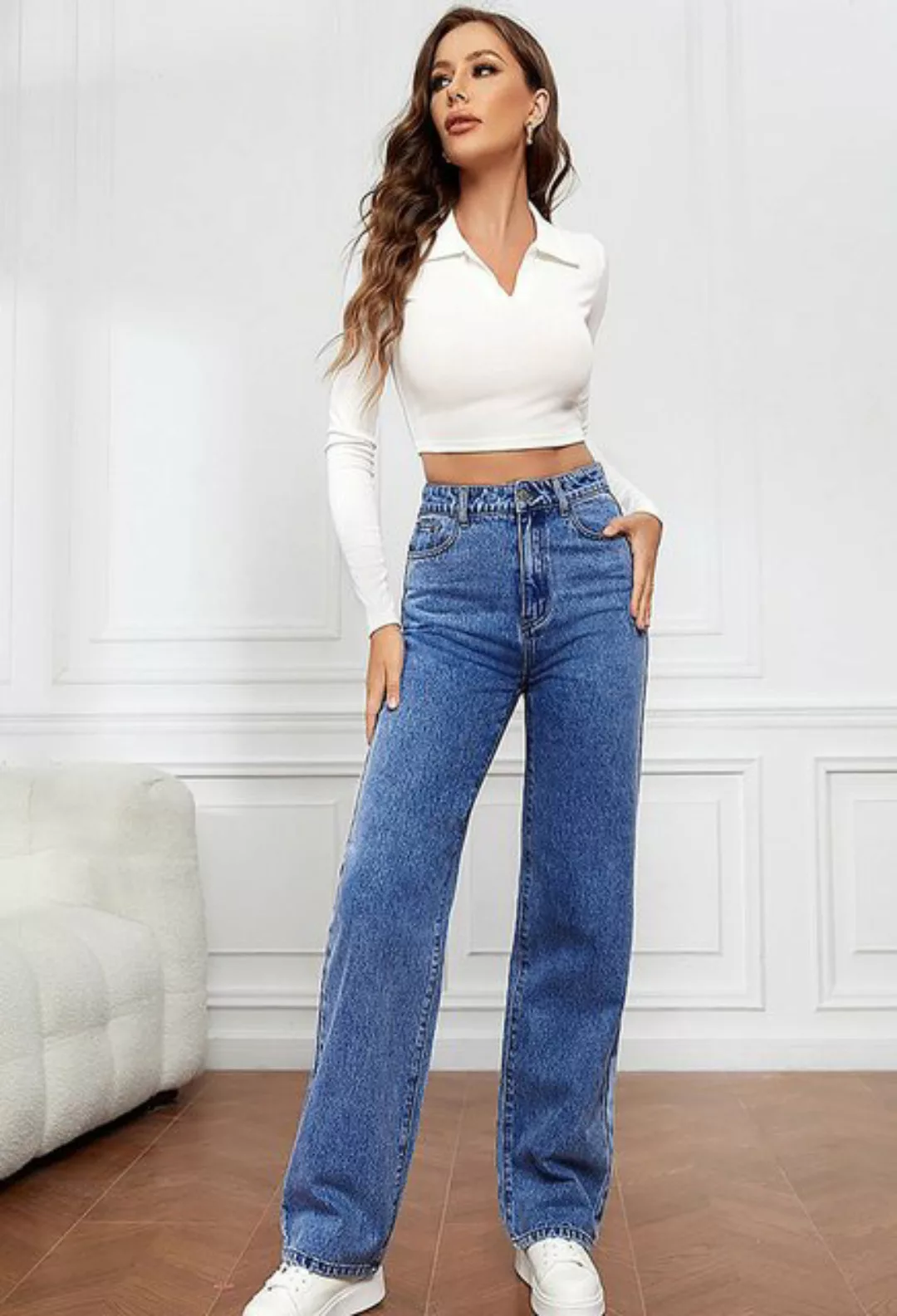CHENIN Bequeme Jeans Damenjeans, modische und vielseitige hose mit geradem günstig online kaufen