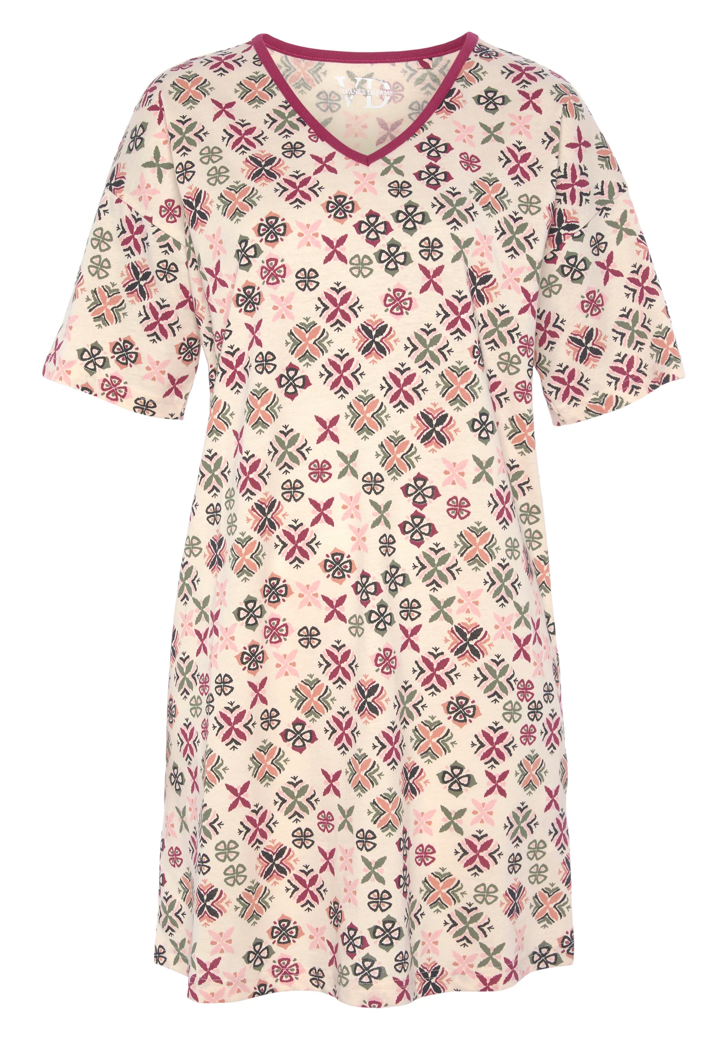 Vivance Dreams Nachthemd, mit grafisch-floralem Alloverdruck günstig online kaufen