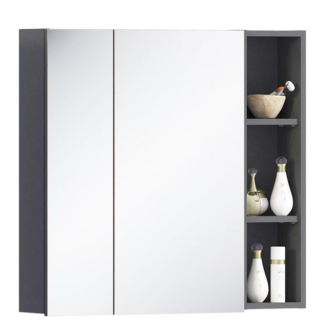 Lomadox Bad Spiegelschrank 80 cm breit mit Regal MODENA-56 in anthrazit, B/ günstig online kaufen
