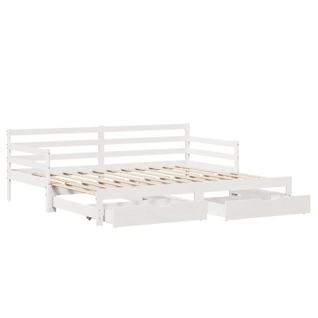 vidaXL Bett Tagesbett Ausziehbar mit Schubladen Weiß 90x190 cm Kiefernholz günstig online kaufen