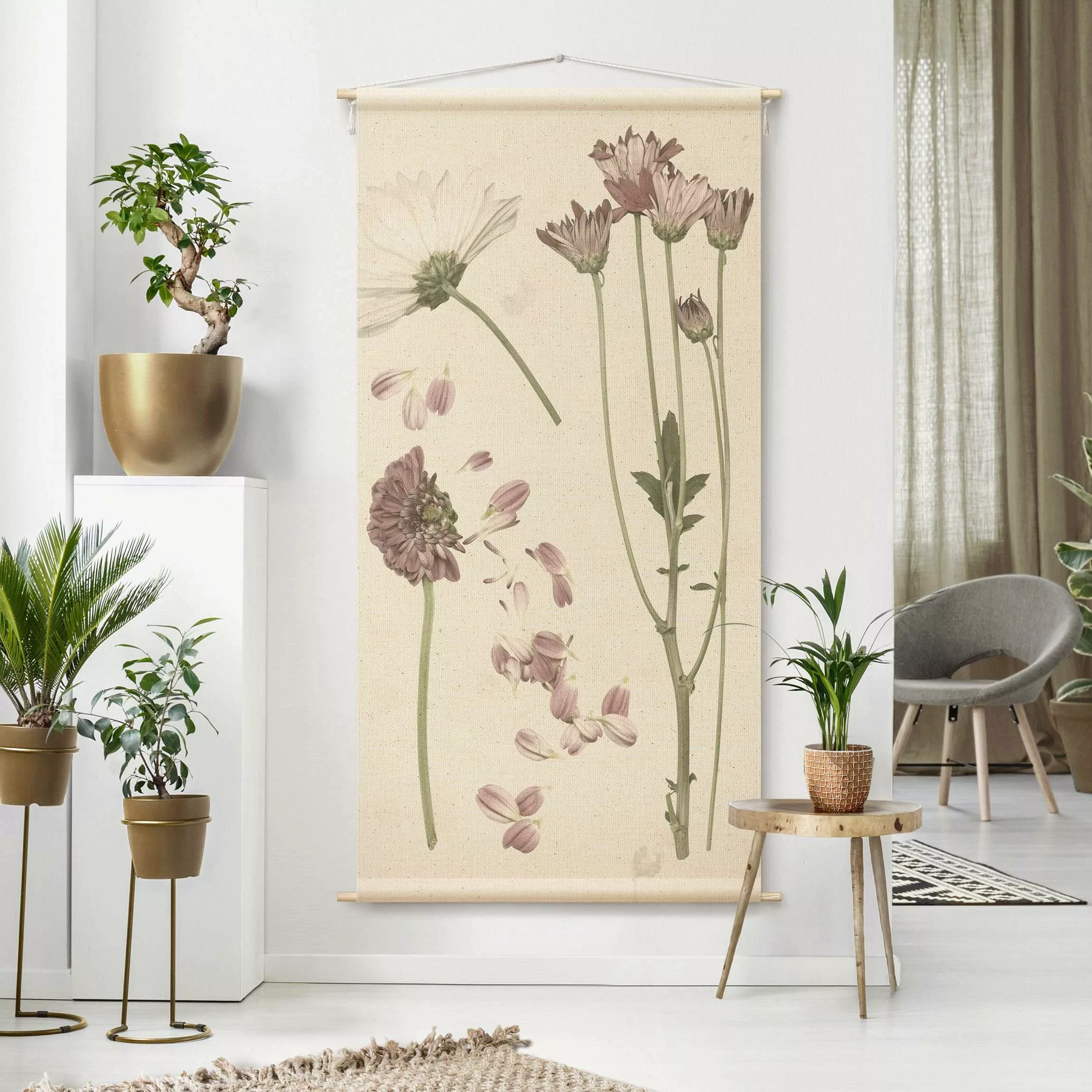 Wandteppich Herbarium in rosa II günstig online kaufen