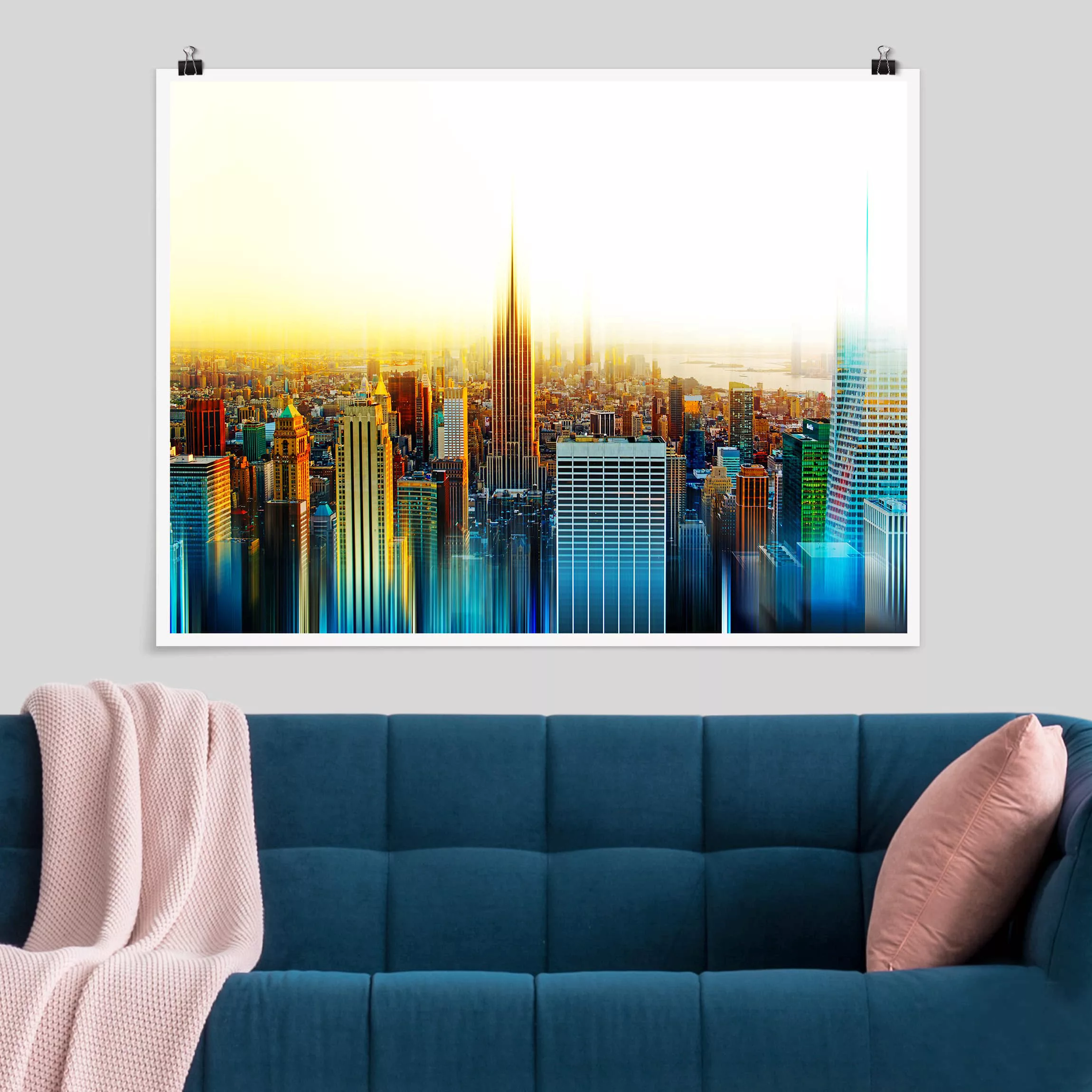 Poster Architektur & Skyline - Querformat Manhattan Abstrakt günstig online kaufen