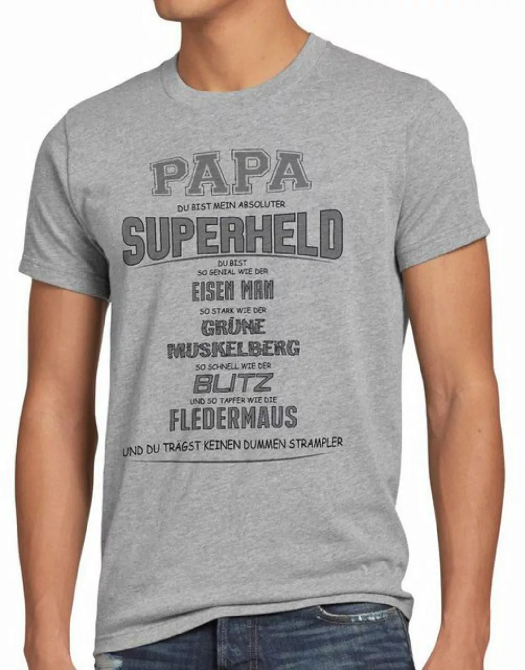 style3 Print-Shirt Herren T-Shirt Papa Superheld Super Held Hero Fun Funshi günstig online kaufen
