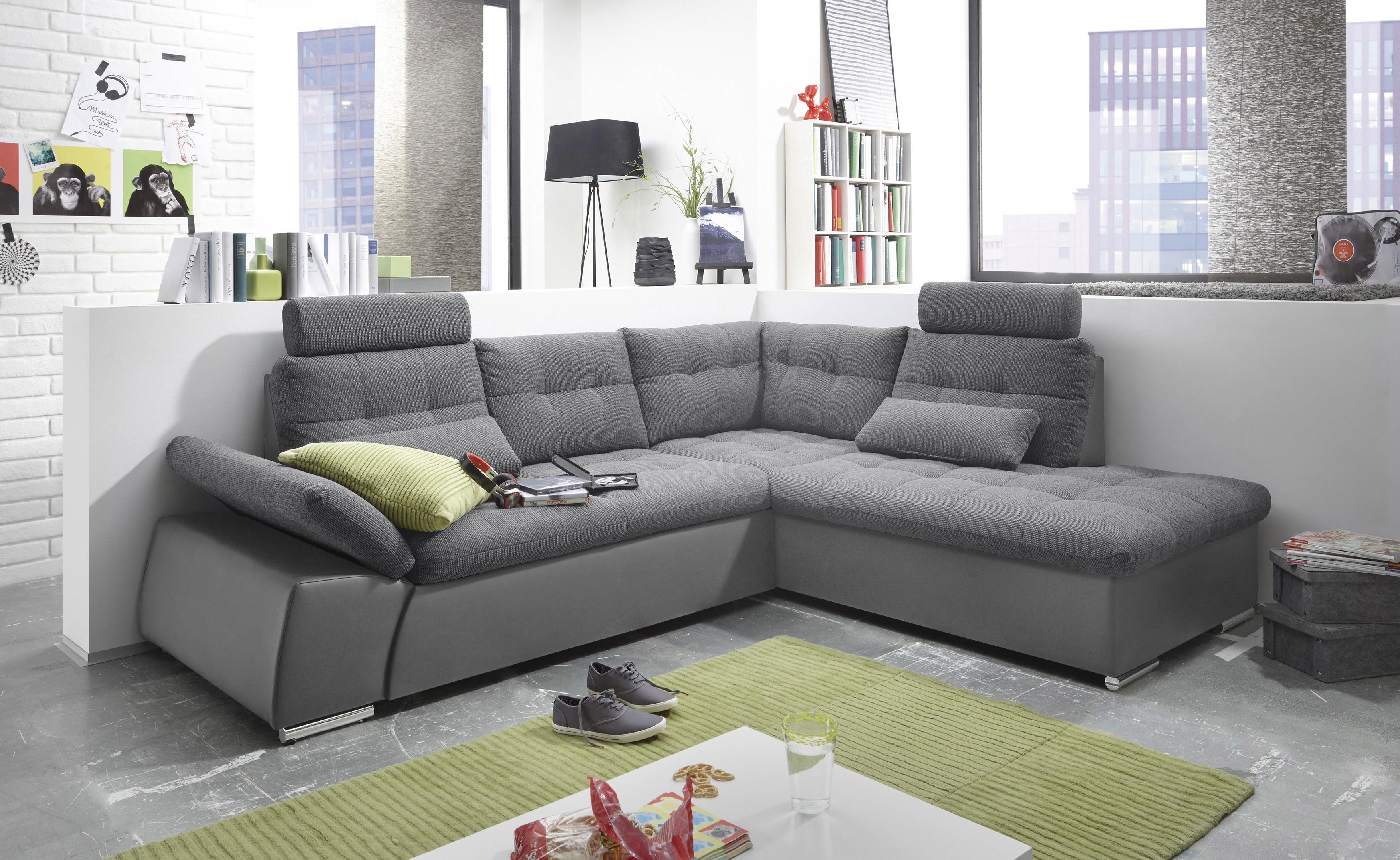 ED EXCITING DESIGN Ecksofa "Jakarta L-Form", mit Bettfunktion, Armteilverst günstig online kaufen
