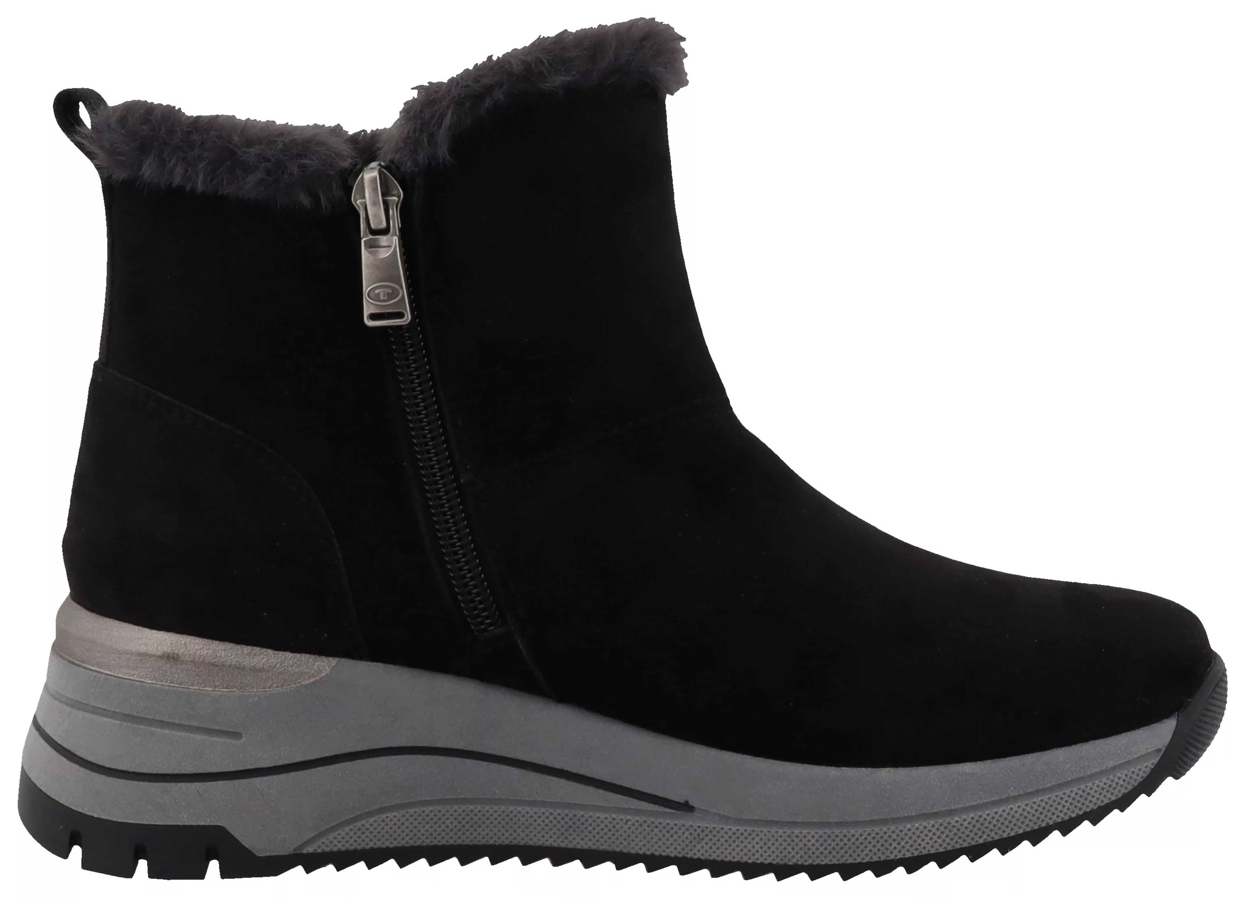 TOM TAILOR Winterboots, Keilabsatz, Plateau, Stiefelette mit Fellimitat-Kra günstig online kaufen