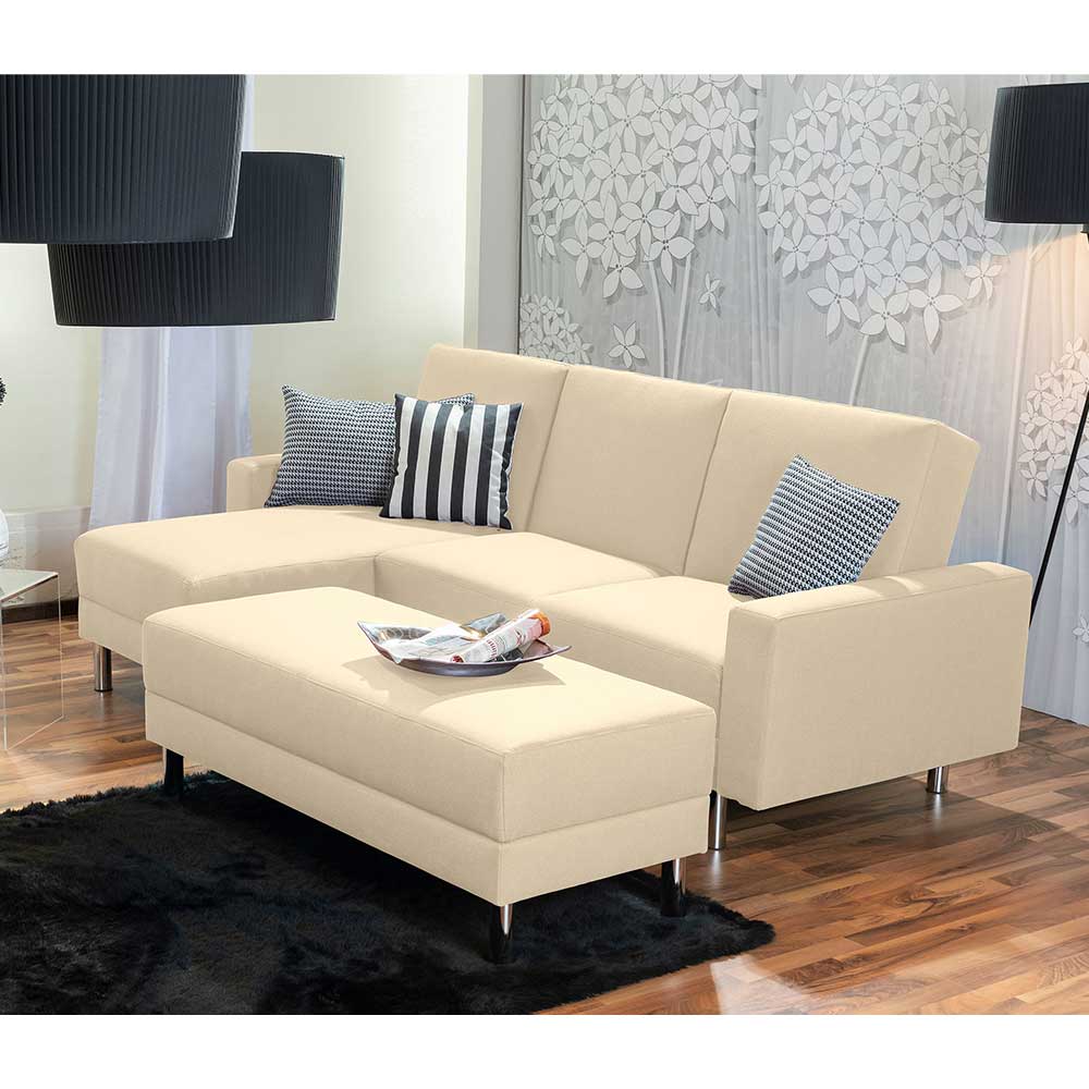 Sofa in Beige Fußgestell aus Metall (zweiteilig) günstig online kaufen