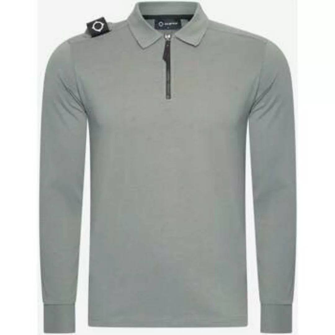 Ma.strum  T-Shirts & Poloshirts Ls jersey zip polo - sedona grey günstig online kaufen