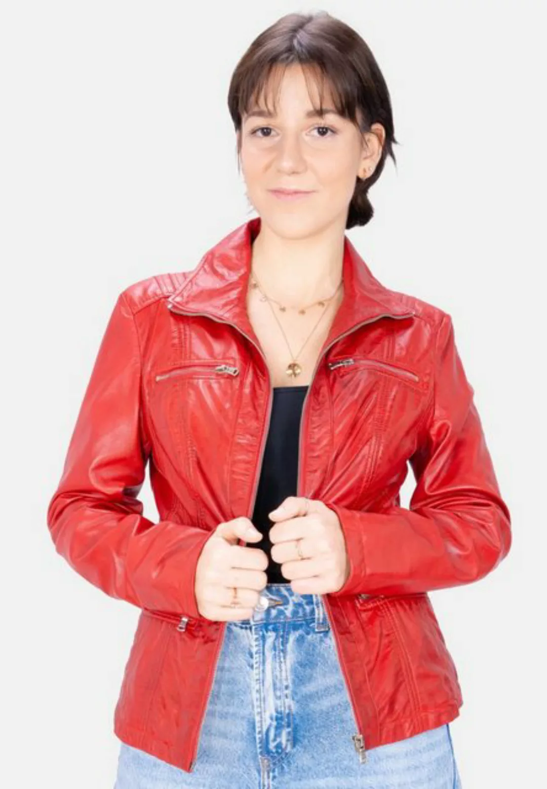 Lolus Lederjacke Clara Klassisch elegante Damen Lederjacke aus weichem Lamm günstig online kaufen