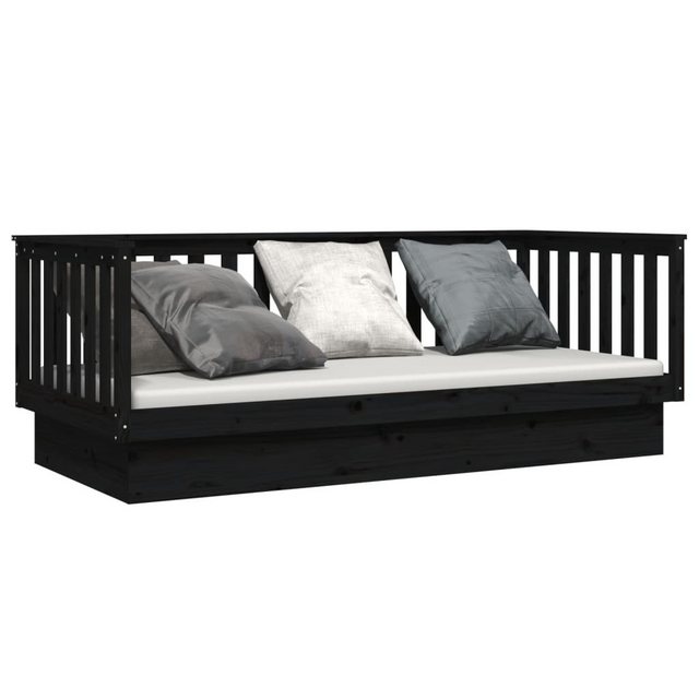 vidaXL Gästebett Gästebett Tagesbett Schwarz 80x200 cm Massivholz Kiefer Be günstig online kaufen