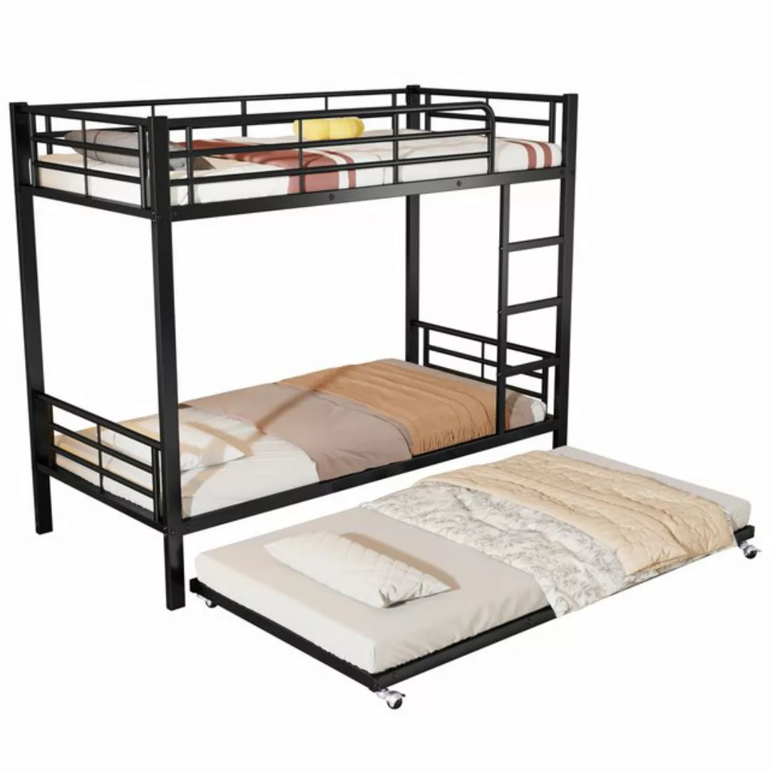 Merax Etagenbett, mit Ausziehbett, Metallbett Kinderbett mit Leiter, 90x200 günstig online kaufen