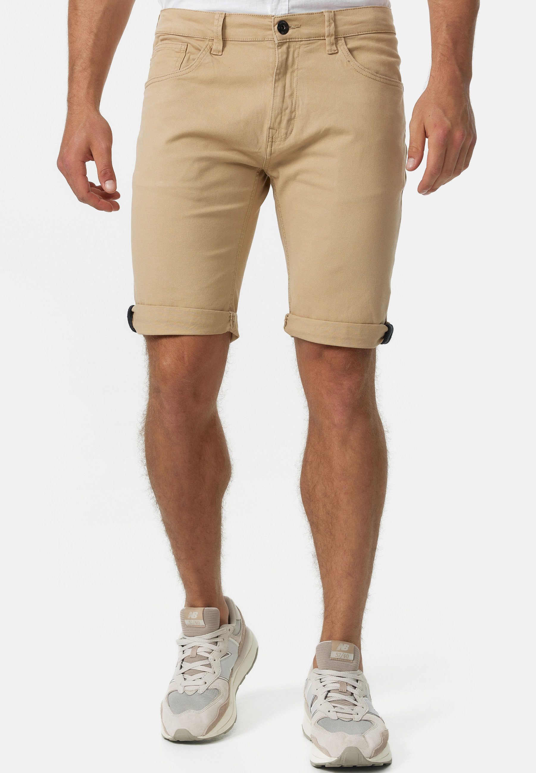 Indicode Jeansshorts Villeurbanne aus elastischer Bauwoll-Qualität günstig online kaufen