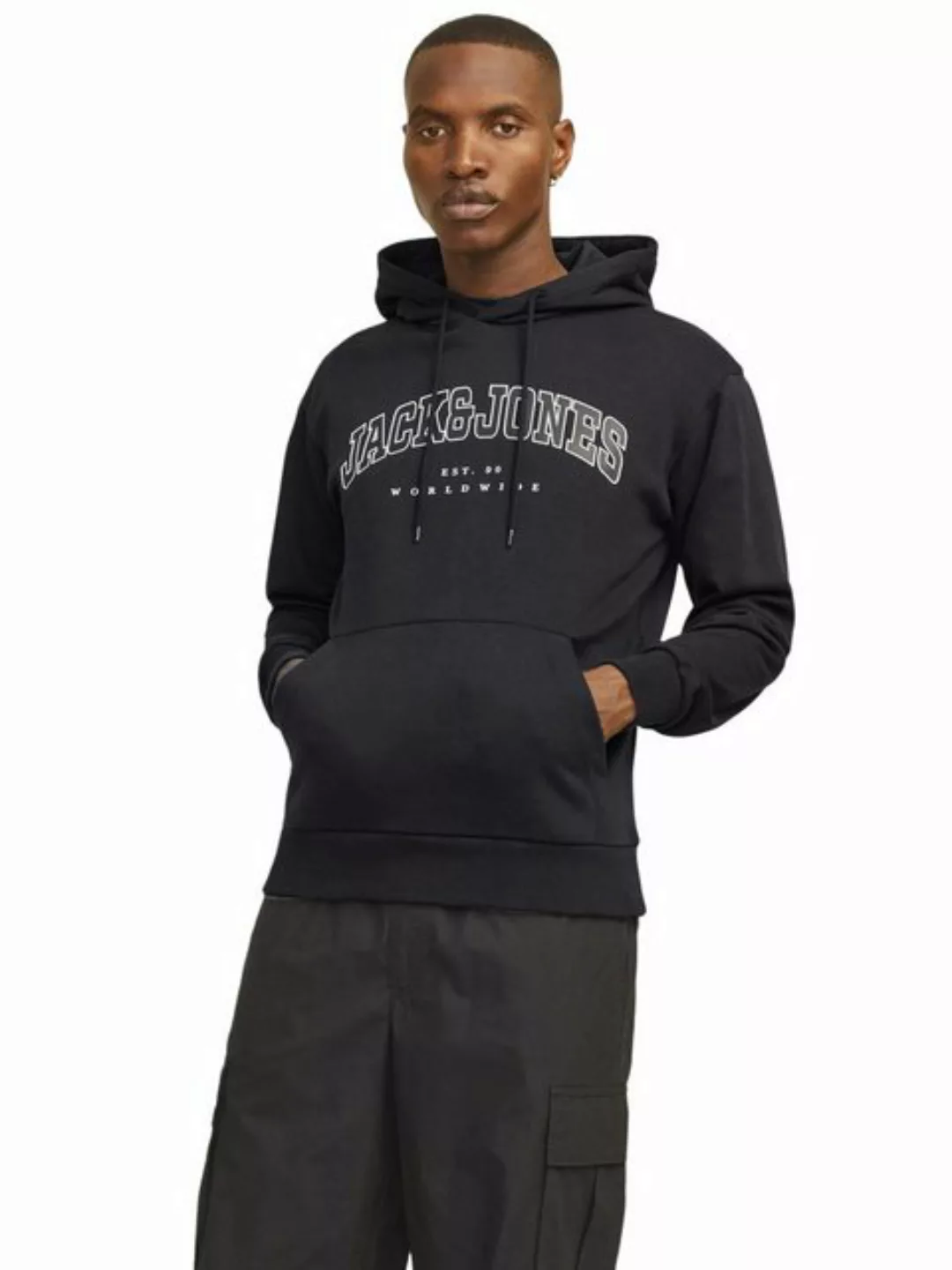 Jack & Jones Herren Hoodie Kapuzenpullover JJECALEB VARSITY- Relaxed Fit günstig online kaufen