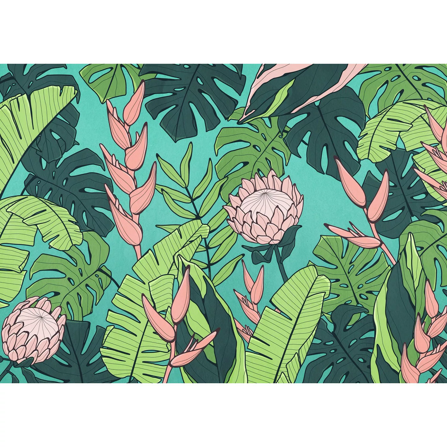 Komar Vliestapete Revival 350 cm x 250 cm Grün günstig online kaufen