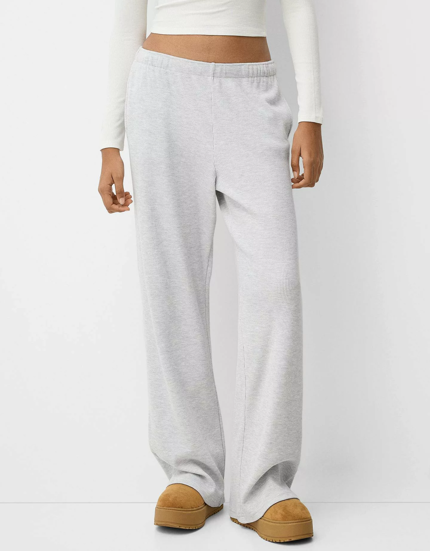 Bershka Geprägte Hose Damen Xs Grau günstig online kaufen