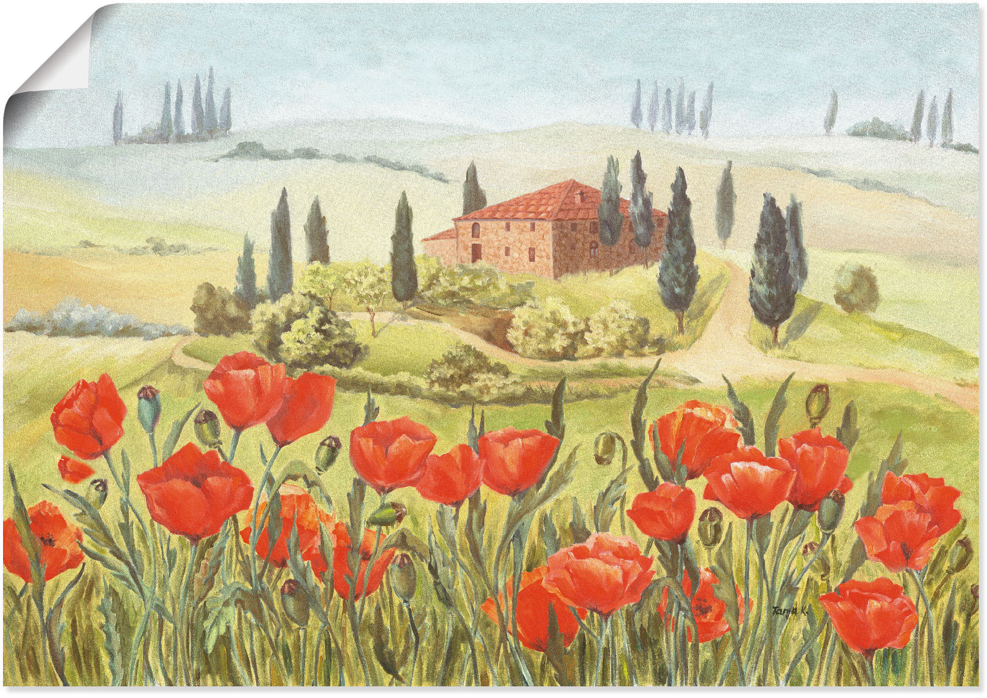 Artland Poster "Mohnwiese in der Toskana", Europa, (1 St.), als Alubild, Le günstig online kaufen