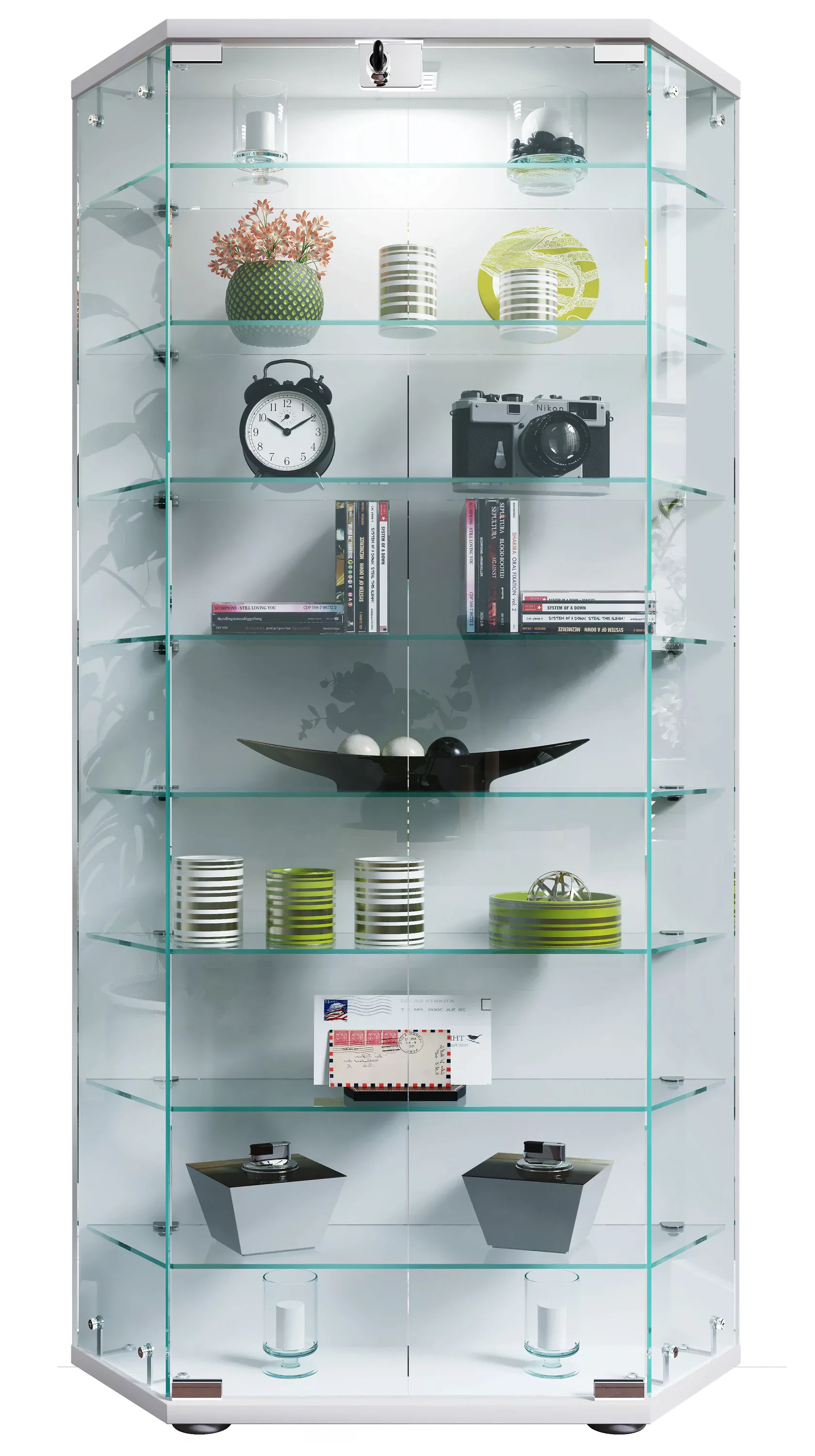 VCM Vitrine "VCM Glasvitrine stehend  Vitrine Glas mit ESG-Sicherheitsglas günstig online kaufen