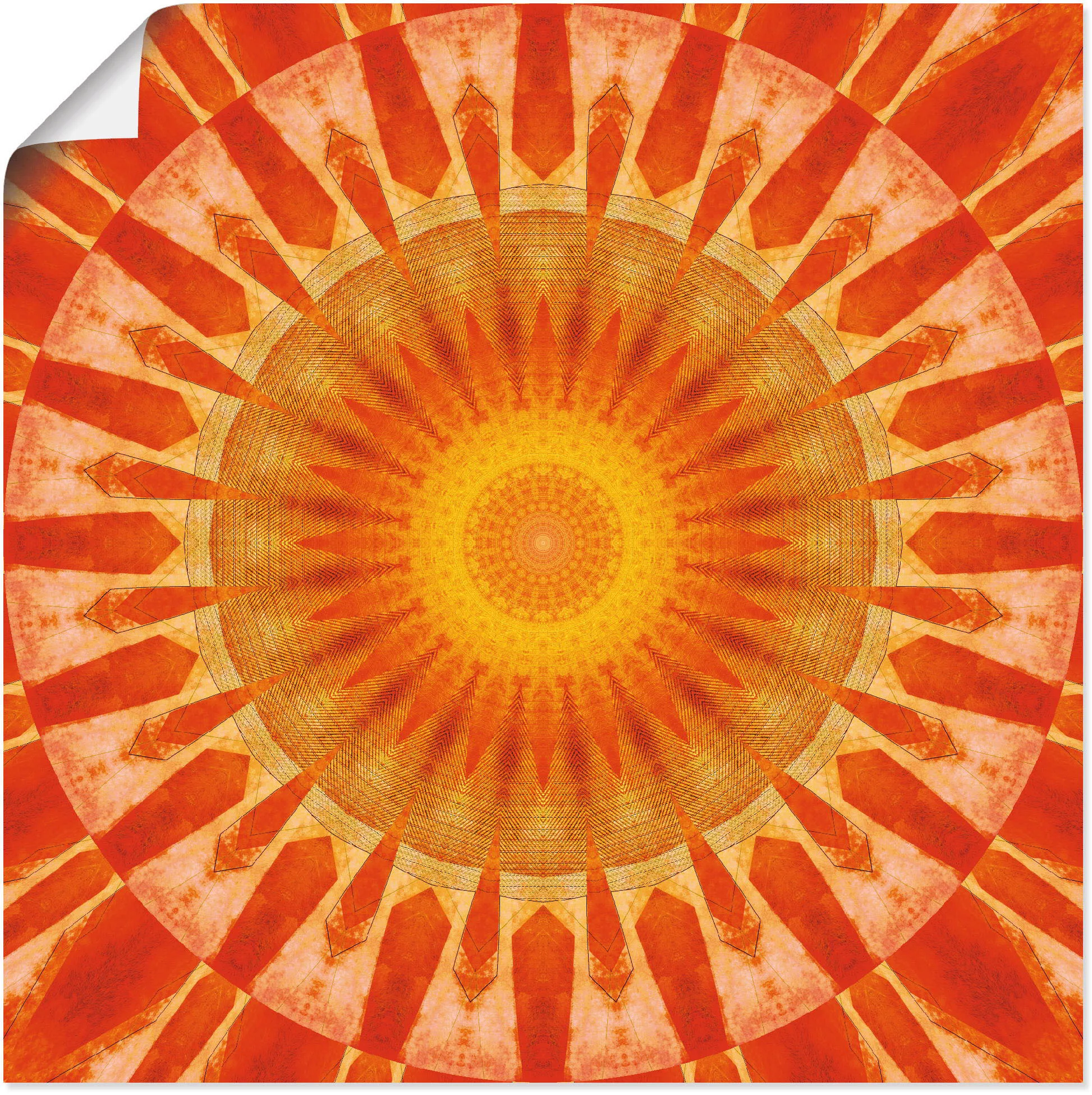 Artland Wandbild "Mandala Sonnenuntergang", klassische Fantasie, (1 St.) günstig online kaufen