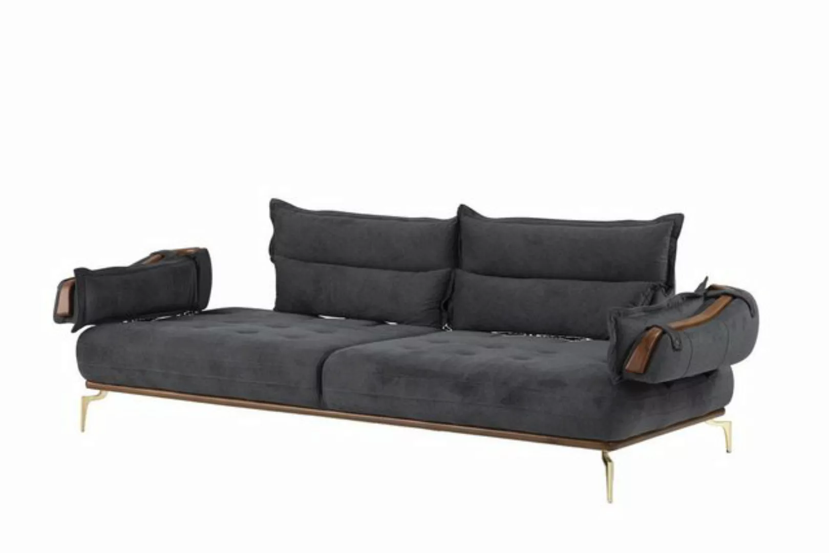 JVmoebel 3-Sitzer Perfekte 3-Sitzer Sofa Modern Holz Wohnzimmer Möbel Grau günstig online kaufen