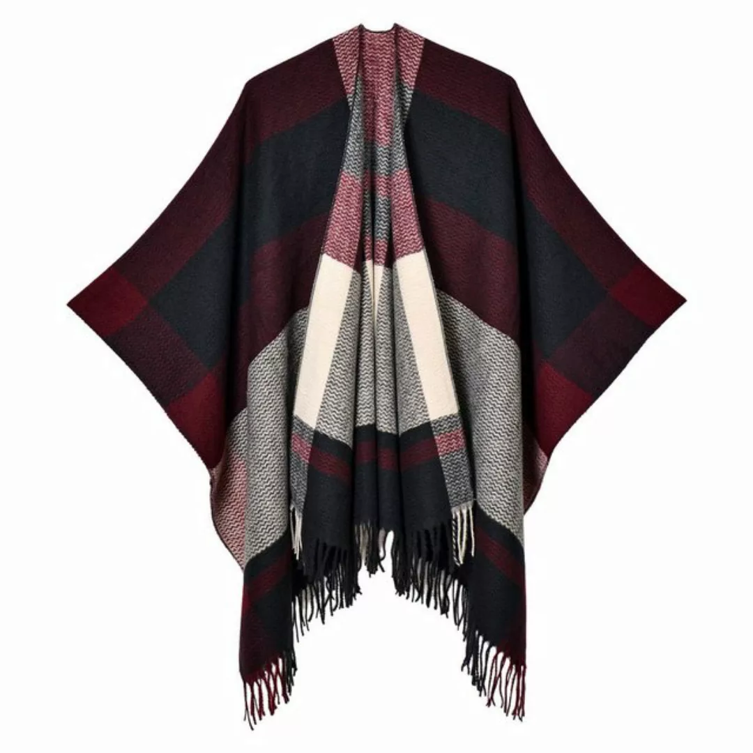 Torcarvh Strickcape Damen Winter Strickponcho Quaste Wrap Open Front Schal günstig online kaufen