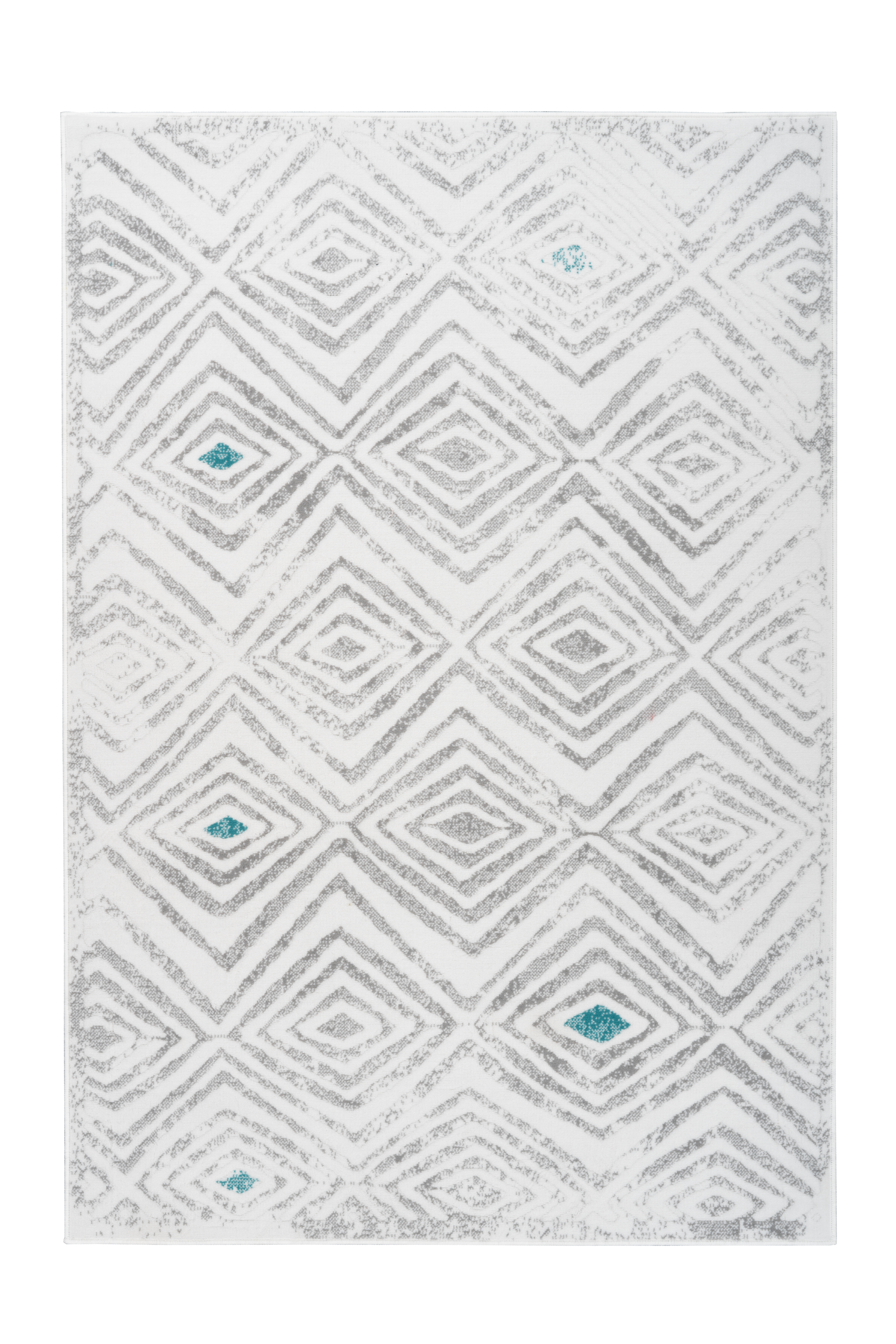 Kayoom Flachflorteppich Vancouver 410 Weiß Grau 80cm X 150cm günstig online kaufen
