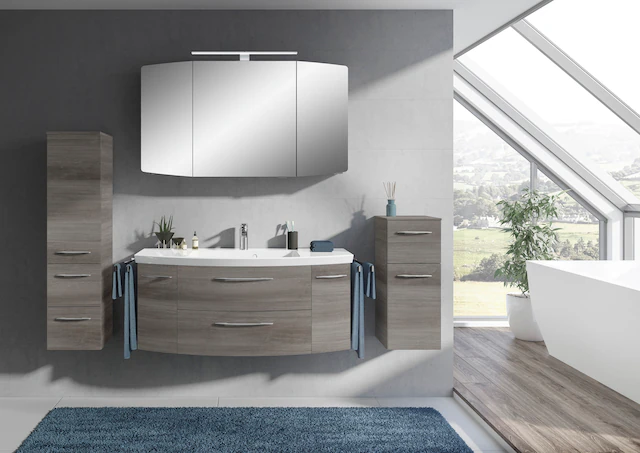 Saphir Badmöbel-Set »Cassca Sprint 4-teilig Mineralmarmor-Waschtisch mit LE günstig online kaufen