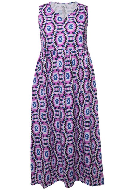 Ulla Popken Sommerkleid Jerseykleid A-Linie Tunika-Ausschnitt ärmellos günstig online kaufen