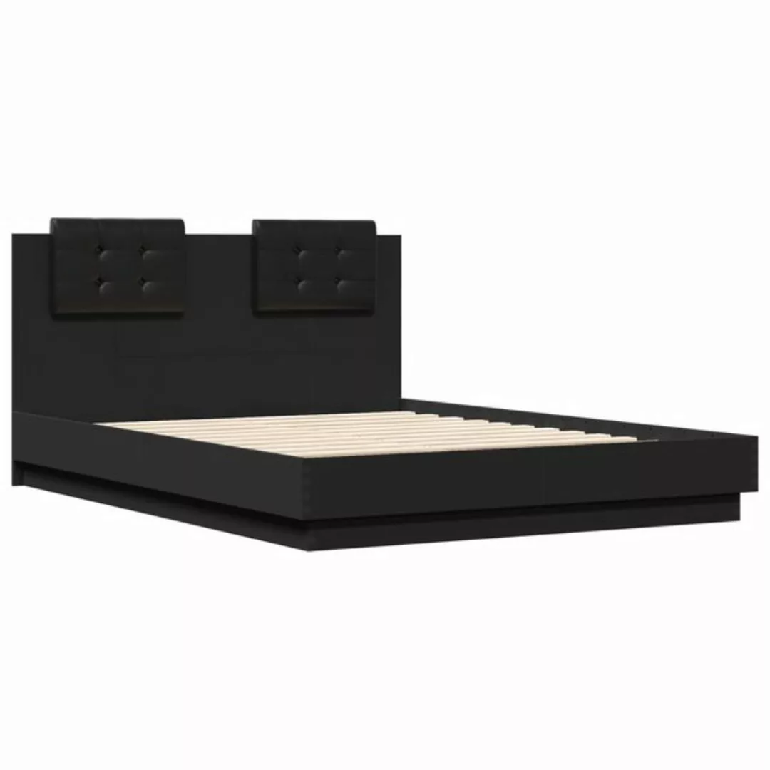 furnicato Bettgestell mit Kopfteil Schwarz 135x190 cm Holzwerkstoff (1-tlg) günstig online kaufen