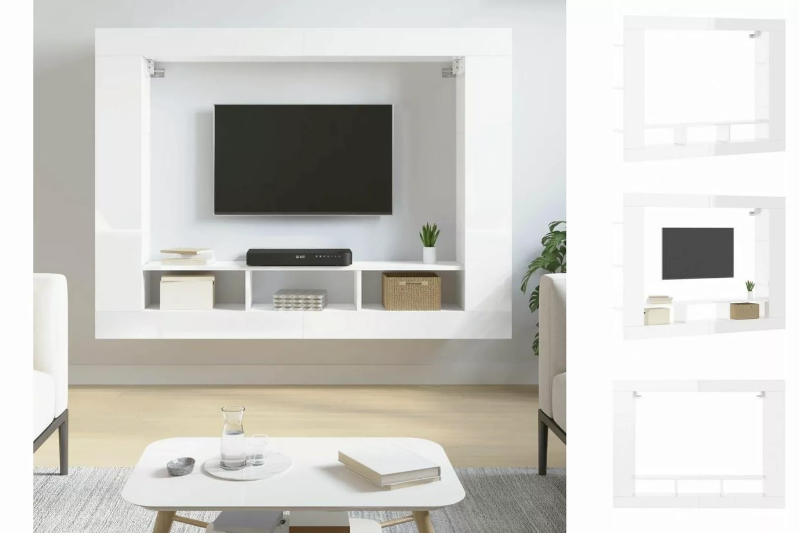 vidaXL TV-Schrank TV-Schrank Hochglanz-Weiß 152x22x113 cm Holzwerkstoff günstig online kaufen