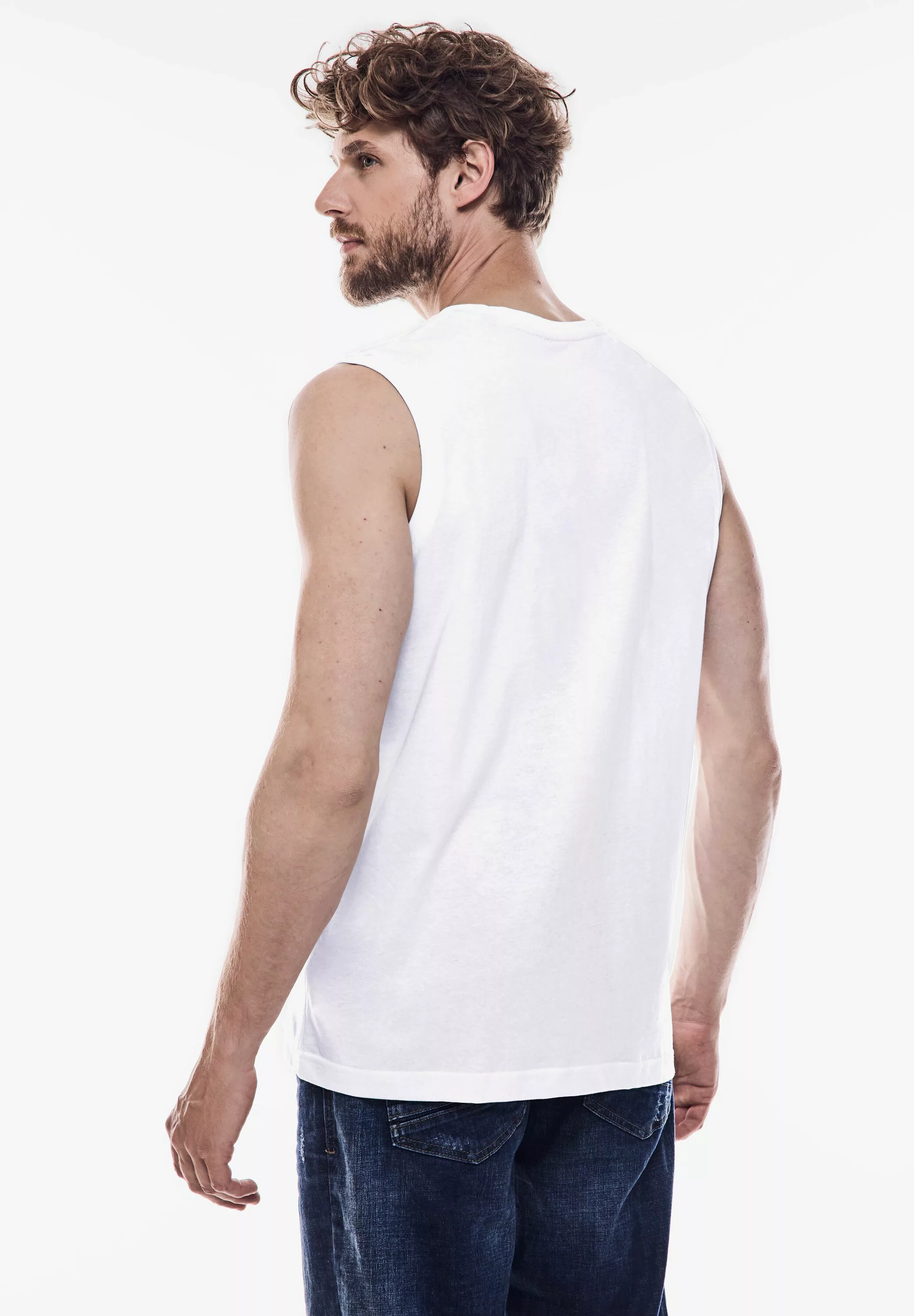 STREET ONE MEN Tanktop aus Jersey in Unifarbe günstig online kaufen