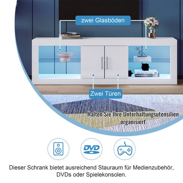 autolock TV-Schrank Moderner TV-Ständer,TV-Schränke,16-Farben-LED,Bluetooth günstig online kaufen